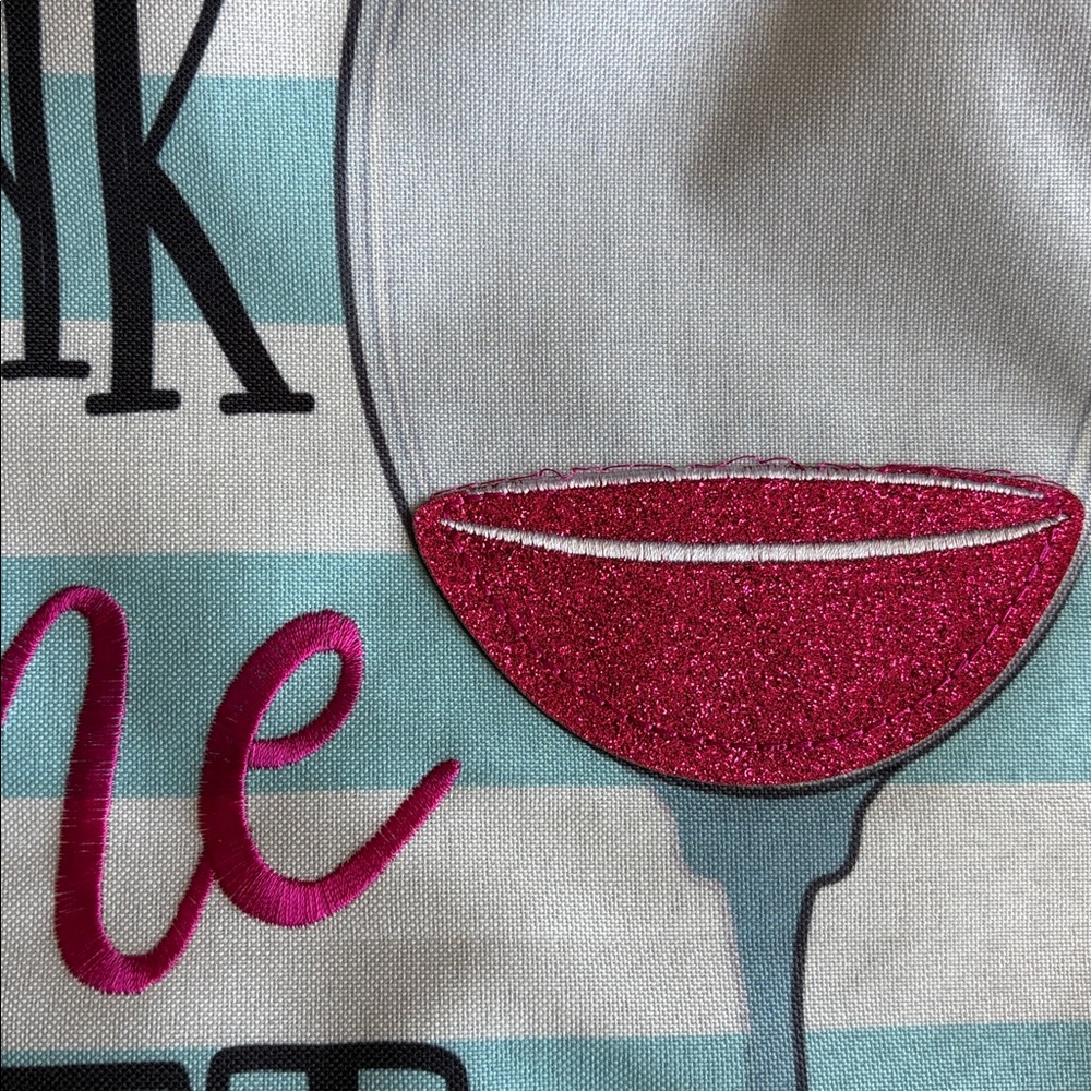 NWT - Evergreen appliqué Garden Flag - “i just want to drink wine & pet my dog” - Picture 4 of 5